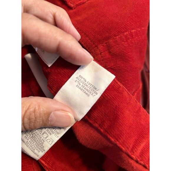 Liz Claiborne Audra Style Red Corduroy Pants Classic Fit Straight Leg Size 14 - Picture 3 of 4
